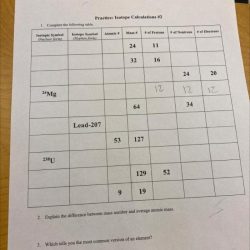 Practice isotope calculations #1 answer key